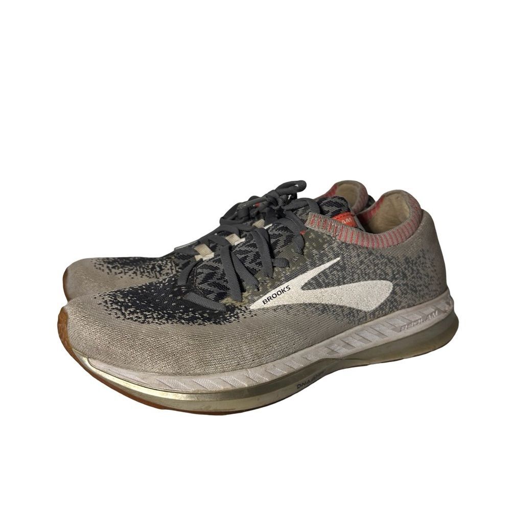 Brooks Bedlam Womens Size 10 Shoes Grey Coral Knit Running Sneakers Athletic